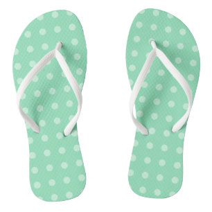 Chanclas Mint Green Doted Template Classic Design Elegant