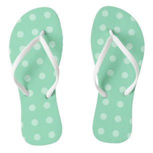 Chanclas Mint Green Dots Plantilla de moda Diseño Rústico