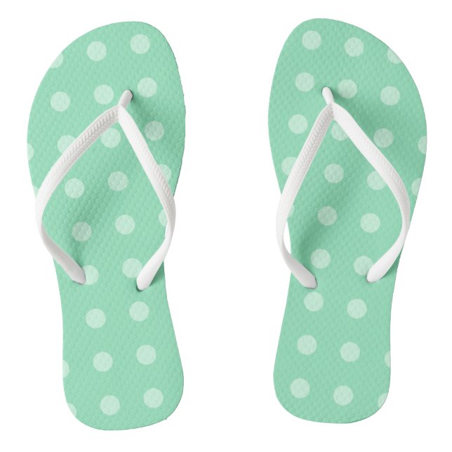 Chanclas Mint Green Dots Plantilla de moda Diseño Rústico (Plantilla)