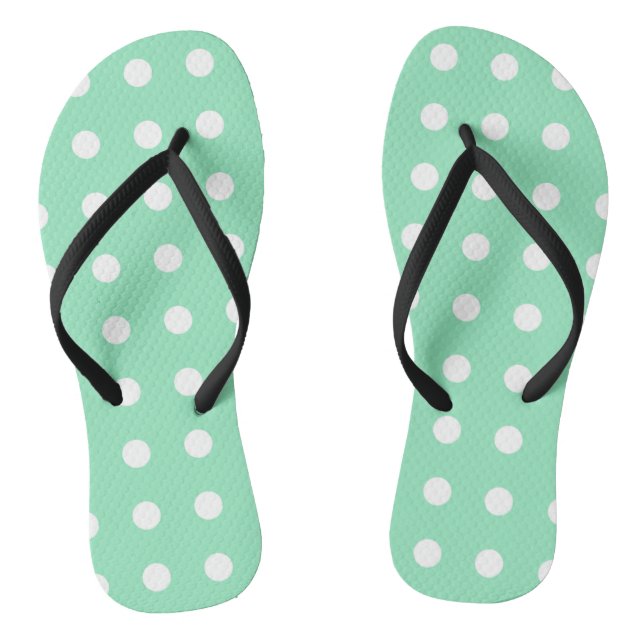 Chanclas Mint Green White Dots Plantilla moderna de moda (Plantilla)