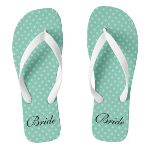 Chanclas Mint polka puntos patrón boda flops de la novia