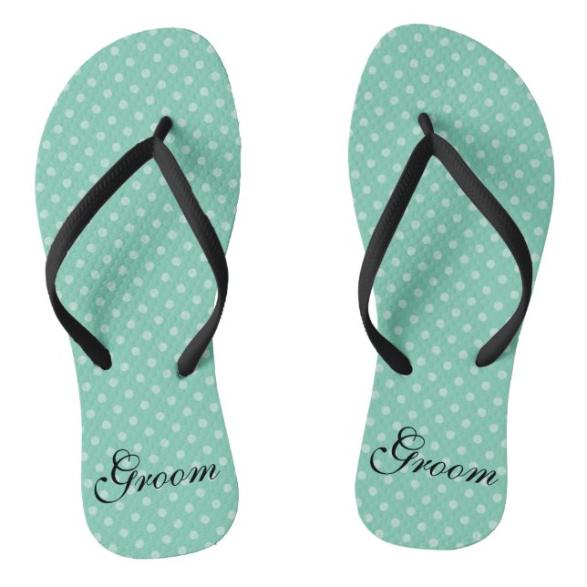 Chanclas Mint polka puntos patrón boda groom flip flops (Plantilla)
