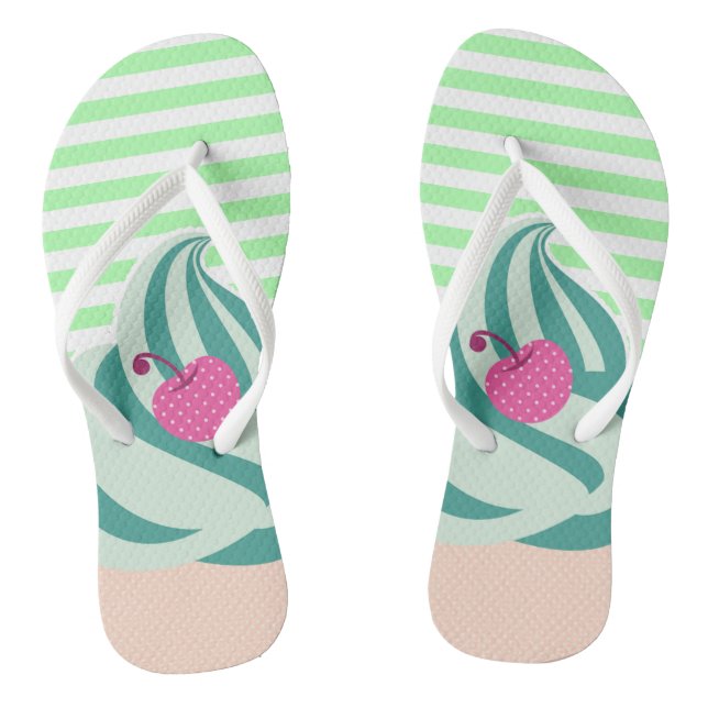 Chanclas Mint Swirl Crema De Hielo A Tiras (Plantilla)