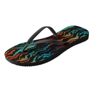 Chanclas Mirando al fuego abstracto