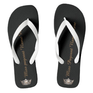Chanclas Miss América Personalizado Adulto Crown White Flip