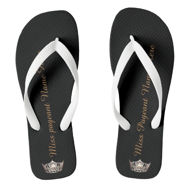 Chanclas Miss América Personalizado Adulto Crown White Flip (Plantilla)