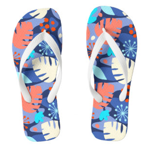 Chanclas Mod Hoja de Monstera Abstracto Tropical Hawaiano -