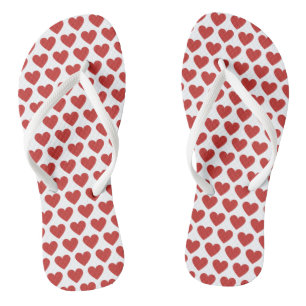Chanclas Moda clásica Rojo Patrón de corazón Flip Flops