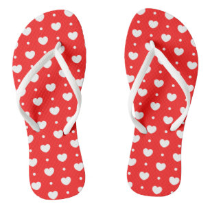 Chanclas Moda Corazón Rojo Mujeres Flip Flops