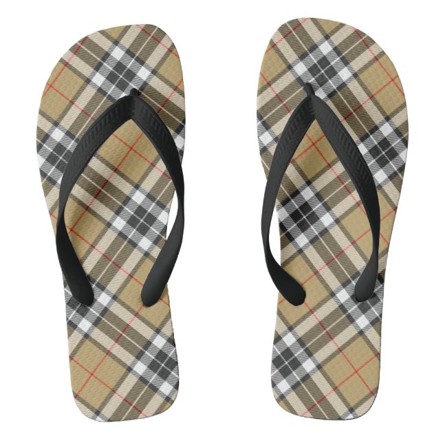 Chanclas Moda familiar Thomson Camel Tartan Plaid Pattern (Plantilla)