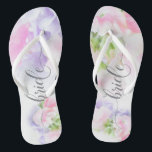 Chanclas Moda FLORAL BODA HORMIGÓN<br><div class="desc">Bride Sandals para igualar la colección- Floral Moda Boda Sweet Peas en rosa y lavanda con bonito caligrafía y fuentes modernas</div>
