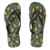 Moda Moody Green Woodland Forest Animals Bear Deer