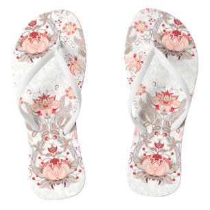 Chanclas Moda Vintage Floral Pattern Woman Flip Flop