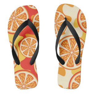 Chanclas Modelo anaranjado retro de la fruta cítrica
