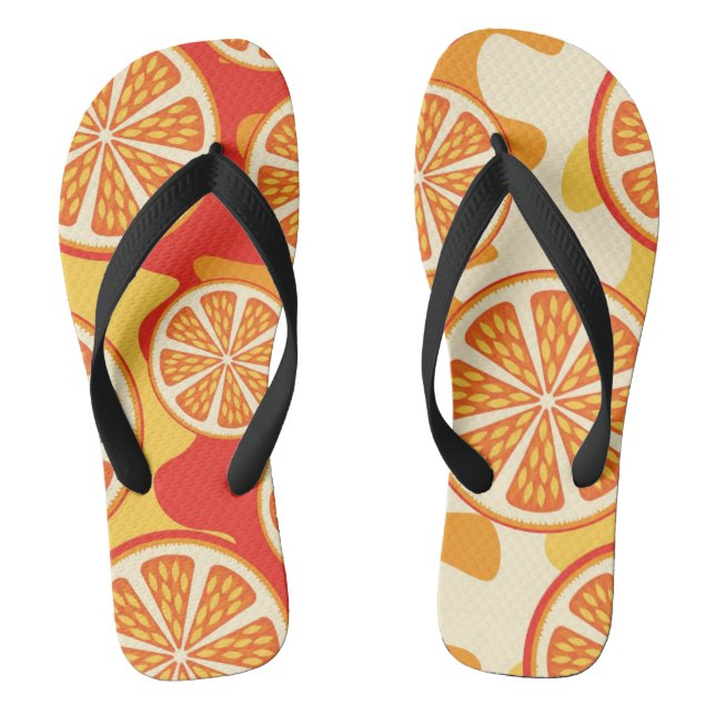 Chanclas Modelo anaranjado retro de la fruta cítrica (Plantilla)