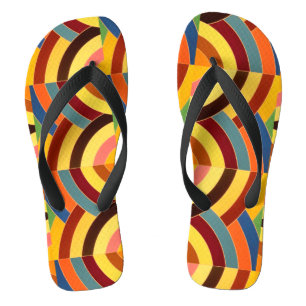 Chanclas modelo azul rojo amarillo del galón del zigzag