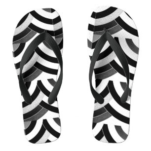Chanclas modelo blanco negro del galón del zigzag del ombr