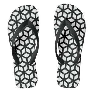 Chanclas Modelo blanco y negro del cubo