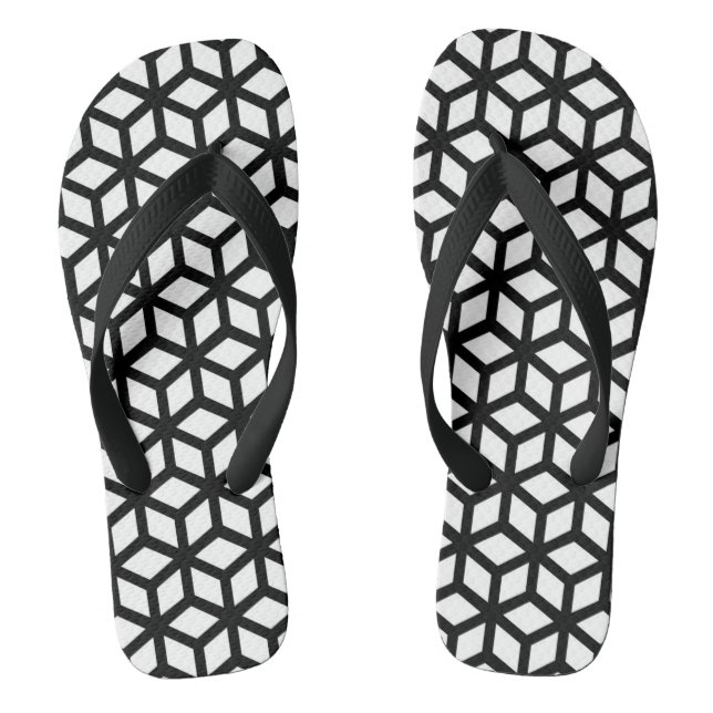 Chanclas Modelo blanco y negro del cubo (Plantilla)