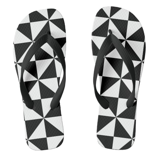 Chanclas Modelo blanco y negro del triángulo (Plantilla)