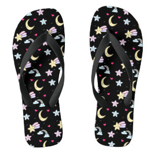 Chanclas Modelo caprichoso de Luna, Estrellas y Nubes en ne