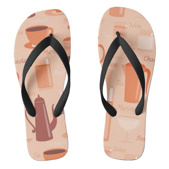 Chanclas Modelo con las bebidas y el texto (Plantilla)
