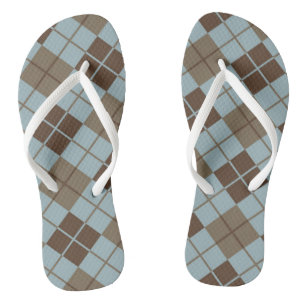 Chanclas Modelo de Argyle en azul y de color topo