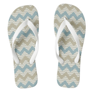 Chanclas Modelo de Chevron en la textura de lino