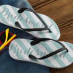 Chanclas Modelo de franjas de la Fábrica de la Moneda de la<br><div class="desc">Patrón de franjas de impresión - Cambia para decir lo que quieras. Haz de estos unos pequeños "flops" que tengan tu mensaje. ¡Habla de la playa!</div>
