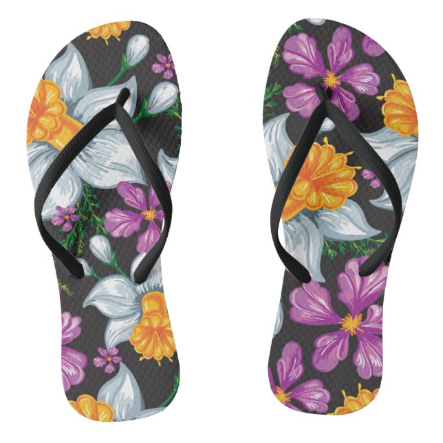 Chanclas Modelo de la elegancia con las flores 2 del (Plantilla)