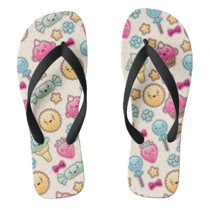 Chanclas Modelo del niño de Kawaii con doodles lindos