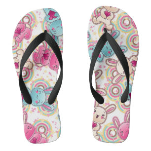 Chanclas Modelo del niño de Kawaii con los Doodles lindos