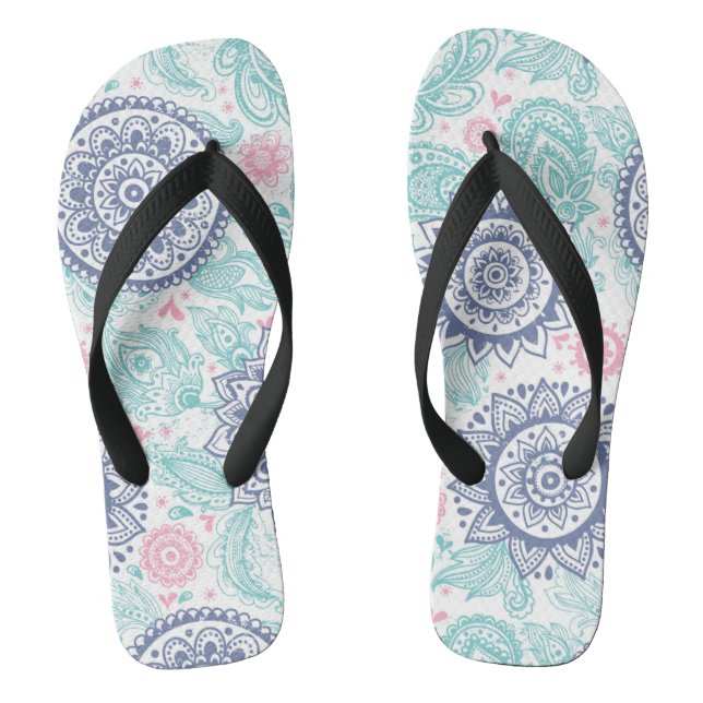 Chanclas Modelo étnico de Paisley (Plantilla)