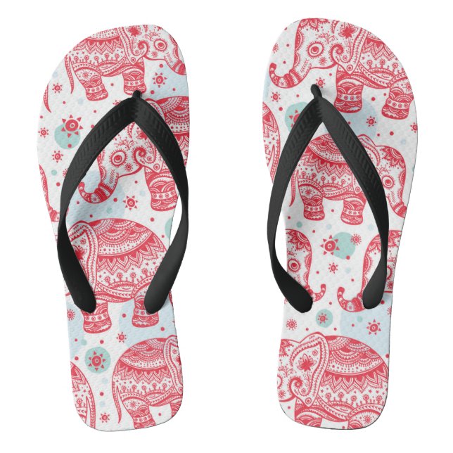 Chanclas Modelo étnico rojo del elefante (Plantilla)