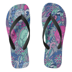 Chanclas Modelo floral colorido del Doodle