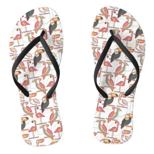 Chanclas Modelo moderno con los pájaros tropicales