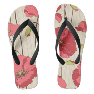 Chanclas Modelo retro de las amapolas