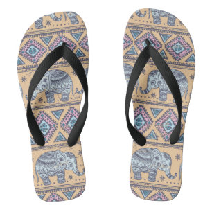 Chanclas Modelo tribal del elefante étnico azul