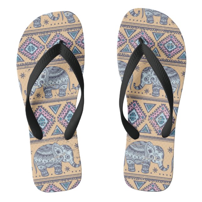 Chanclas Modelo tribal del elefante étnico azul (Plantilla)