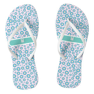 Chanclas Moderna Flor de margarita personalizada inicial