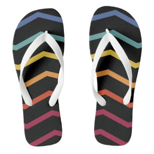 Chanclas modernas con patrón de zigzag colorido