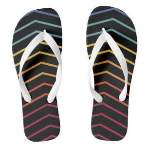 Chanclas modernas con patrón de zigzag colorido