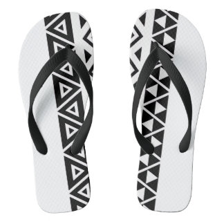 Chanclas modernas geométricas en blanco y negro pa