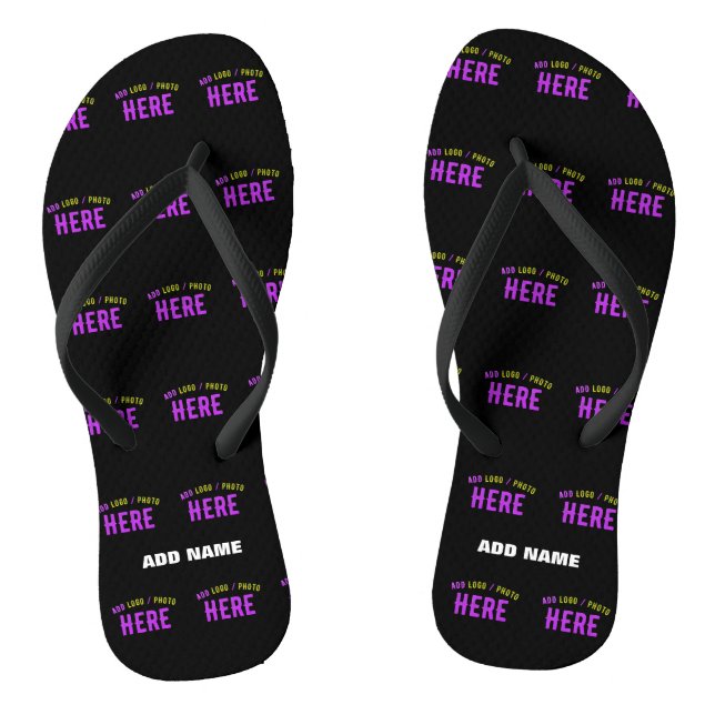 CHANCLAS MODERNO CON ESTILO PERSONALIZABLE NEGRO MARCADO VE (Plantilla)