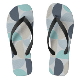 Chanclas Moderno de mediados de siglo azul verde y gris