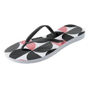 Chanclas Moderno de mediados de siglo rosa negro y blanco