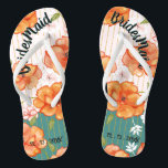 Chanclas Moderno Vintage Floral Bridesmaid Wedding Favor<br><div class="desc">Deliciosos Rosas Naranjas acompañados de flores rosas y blancas en un enrejado de oro.</div>