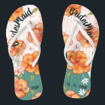 Chanclas Moderno Vintage Floral Bridesmaid Wedding Favor<br><div class="desc">Deliciosos Rosas Naranjas acompañados de flores rosas y blancas en un enrejado de oro.</div>