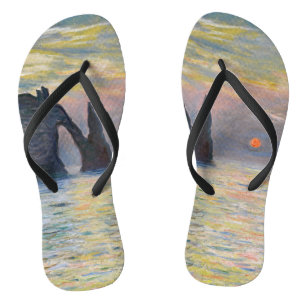 Chanclas Monet - Manneport, acantilado en Etretat, Sunset