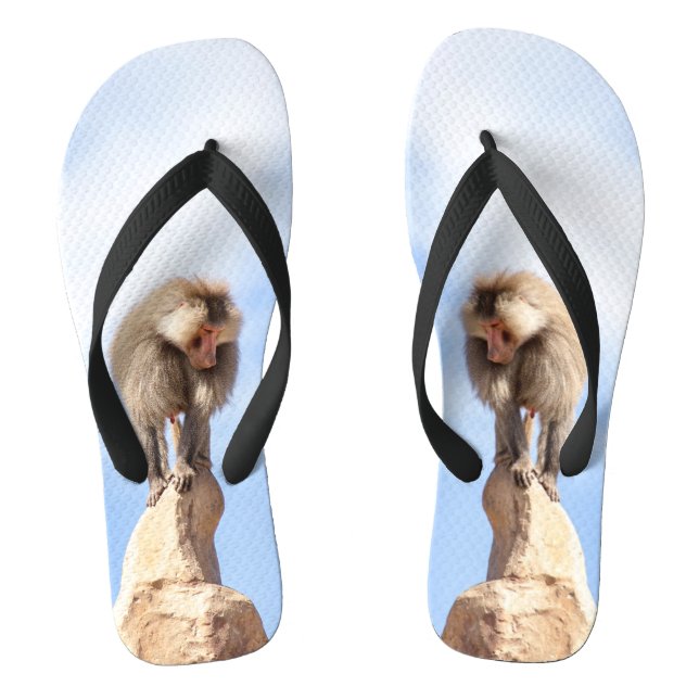 Chanclas Mono babuino en la cima de una montaña (Plantilla)